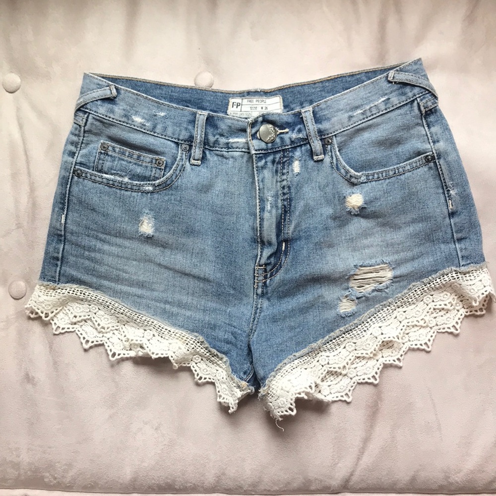 Free People Lacey Denim Cutoff Shorts SIZE 26